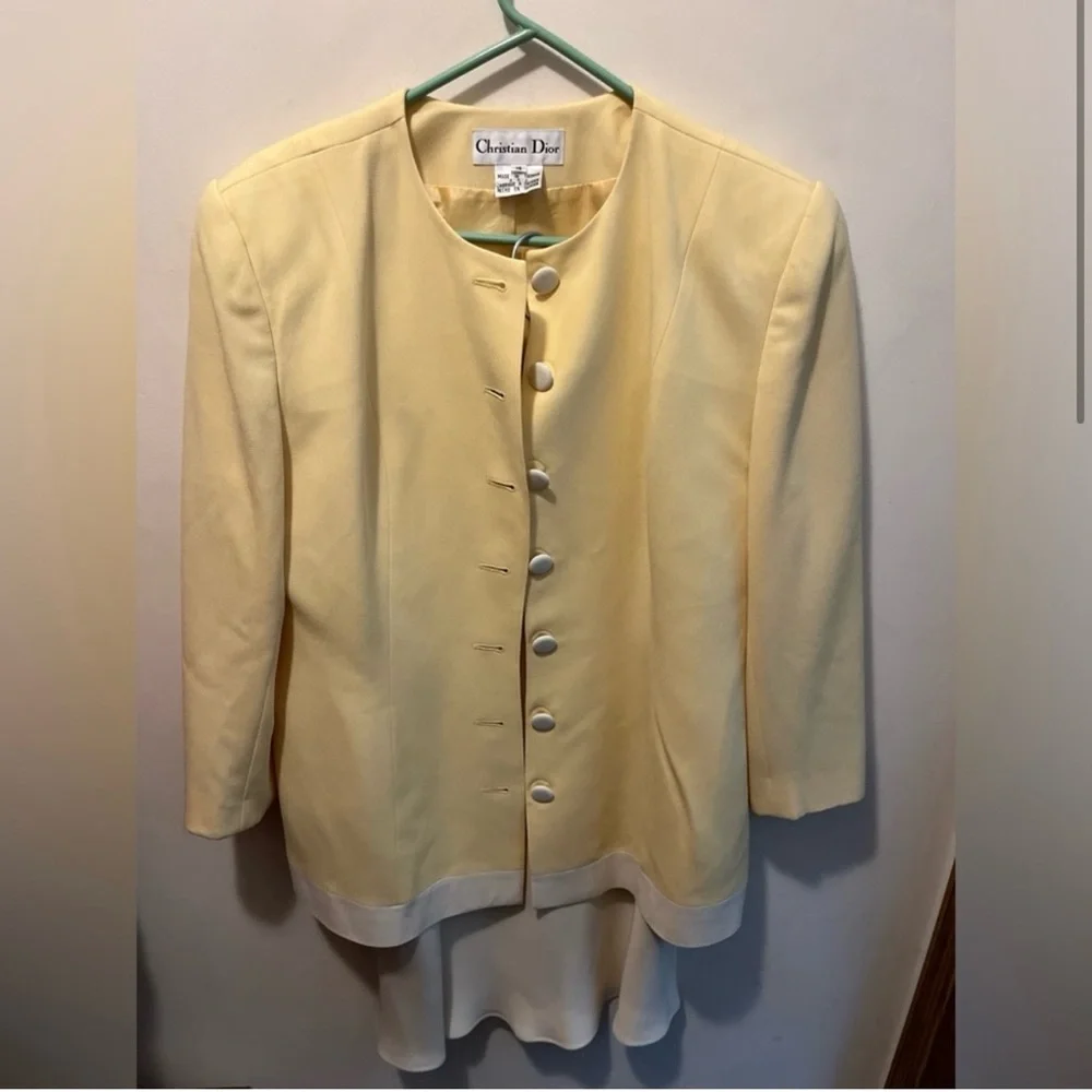 Christian Dior vintage spring lemon and cream jacket sz‎ 14